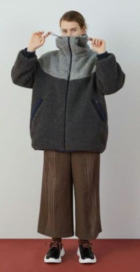 FRAPBOIS ボアショートコート グレー サイズ１ タグ付き