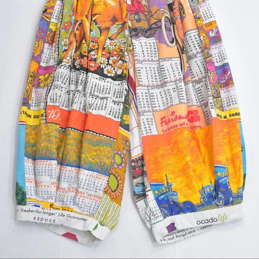 古着 リメイク ヴィンテージ パッチワーク デザイン バルーン イージーパンツ