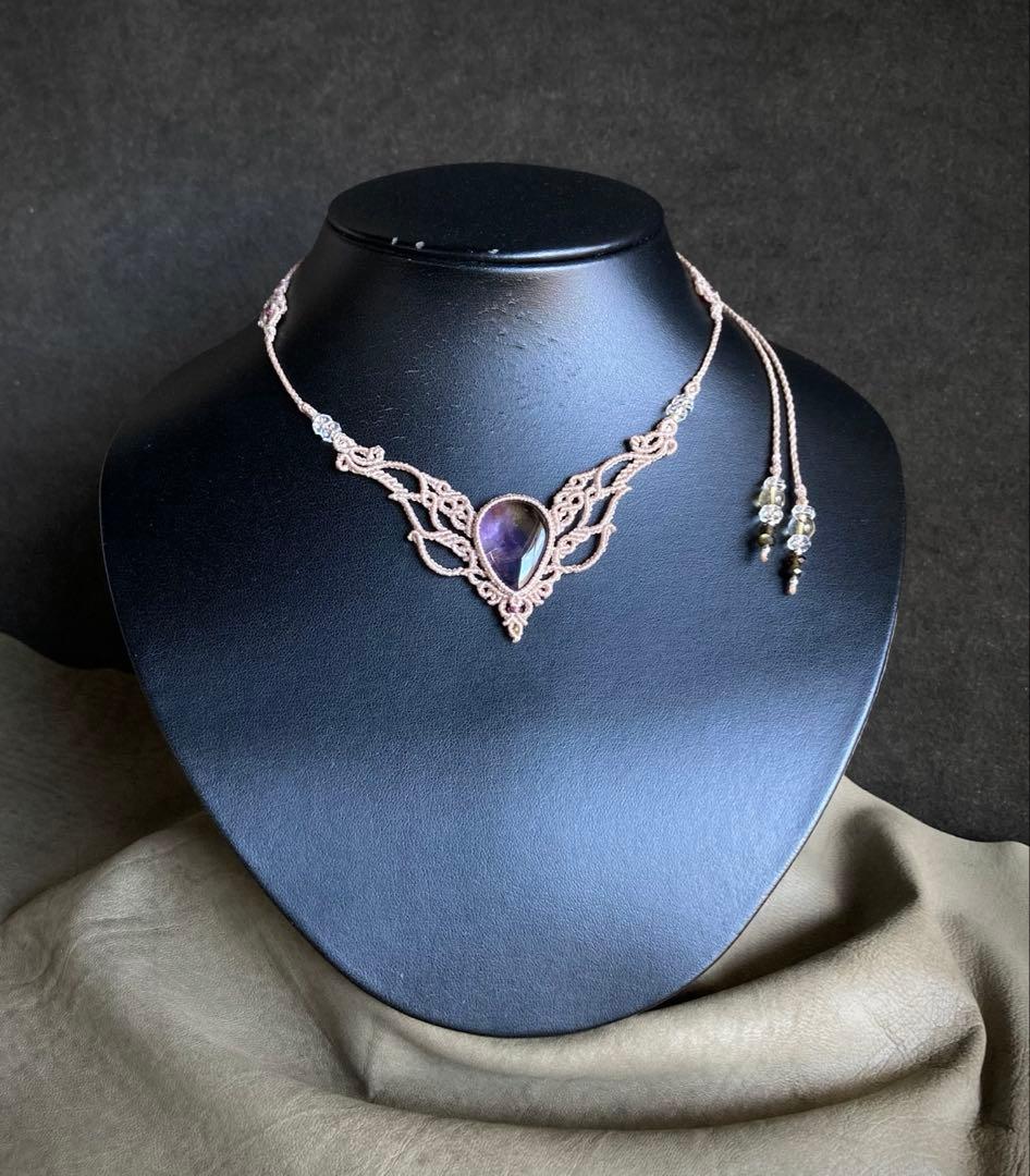 アメトリン　マクラメネックレス