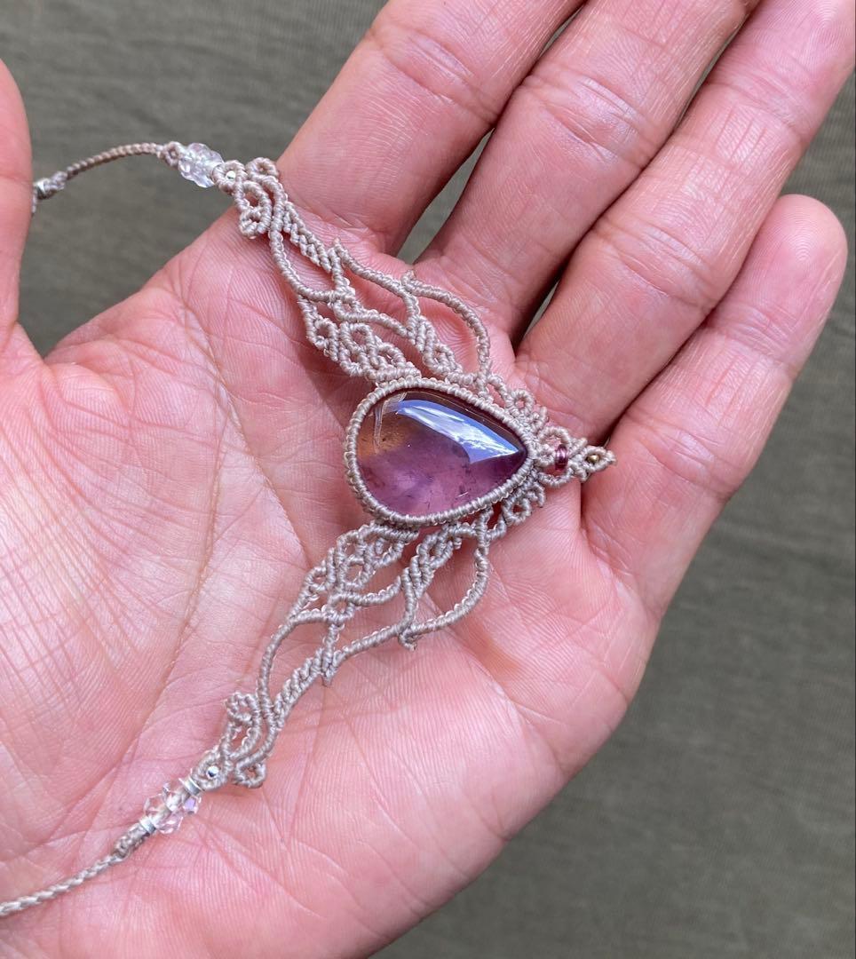 アメトリン　マクラメネックレス