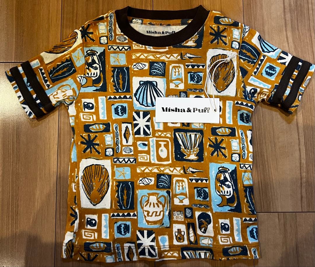 極美品 Misha and Puff REC TEE 4Y MARI GOLD