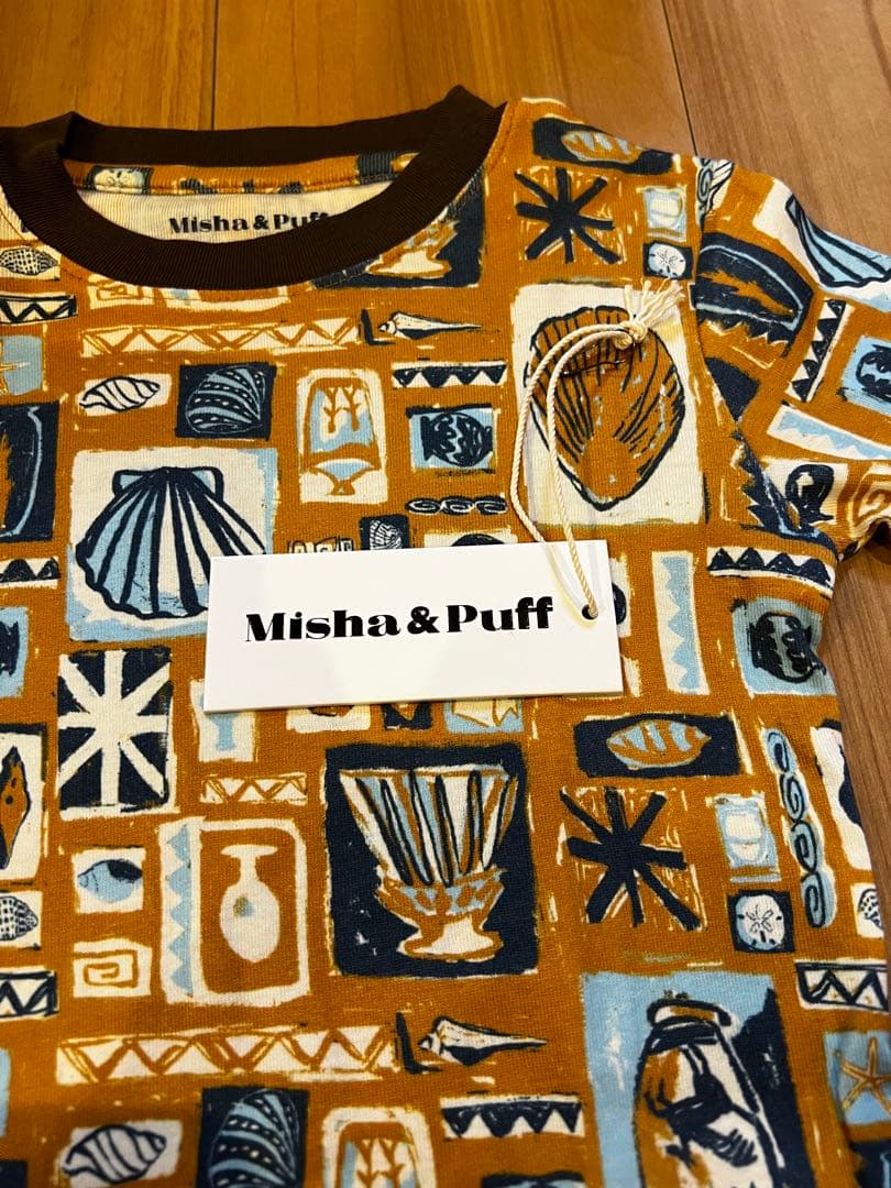 極美品 Misha and Puff REC TEE 4Y MARI GOLD