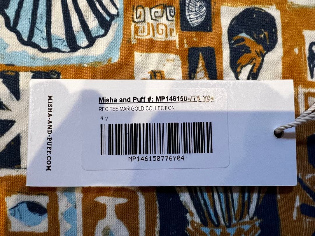 極美品 Misha and Puff REC TEE 4Y MARI GOLD