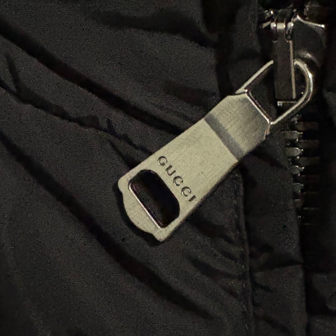 【裏地総柄❗️】GUCCI ダウンジャケット　ワッペンロゴ　ブラック　46 M