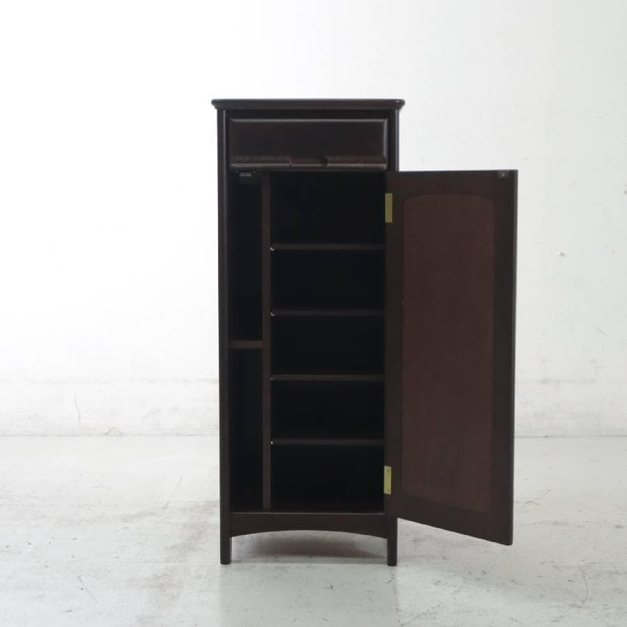 カリモク家具 キャビネットタイプ スリッパラック 5段 電話台 引き出し付き