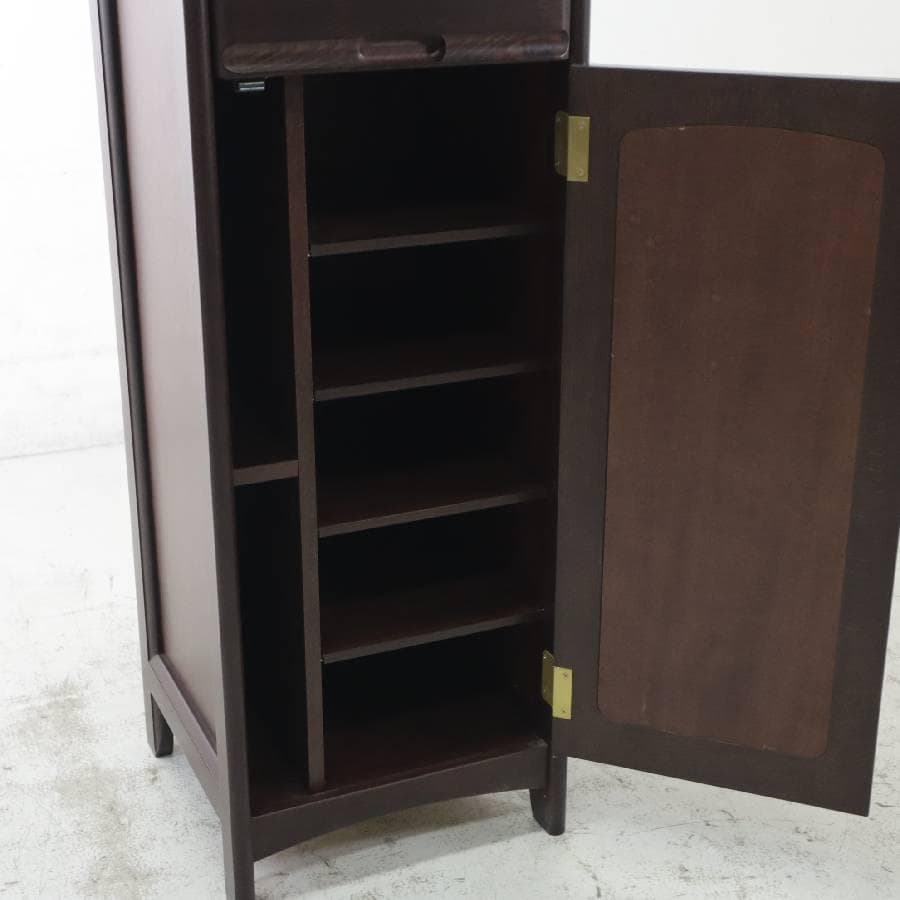 カリモク家具 キャビネットタイプ スリッパラック 5段 電話台 引き出し付き