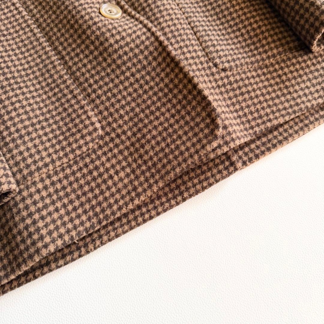 【トゥデイフル】千鳥格子 チェック柄 ウール混 テーラードジャケット36