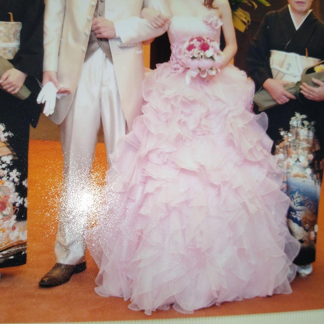 ウェディングドレス　カラードレス　ピンク　プリンセス