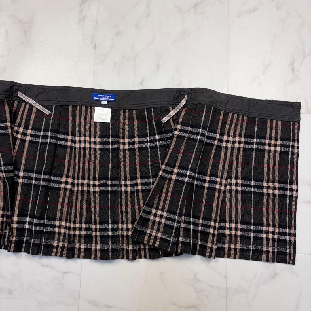 バーバリーブルーレーベル　ラップミニスカート　ノバチェック　36 ブラウン