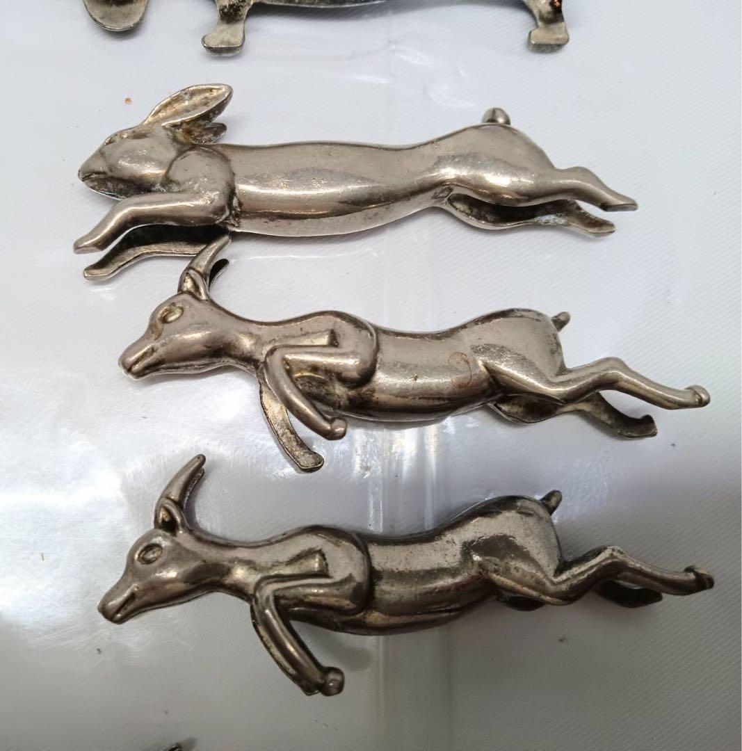 【k】箸置き 馬 犬 兎 カンガルー アンティーク 5点 インテリア 置物