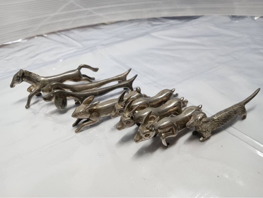 【k】箸置き 馬 犬 兎 カンガルー アンティーク 5点 インテリア 置物