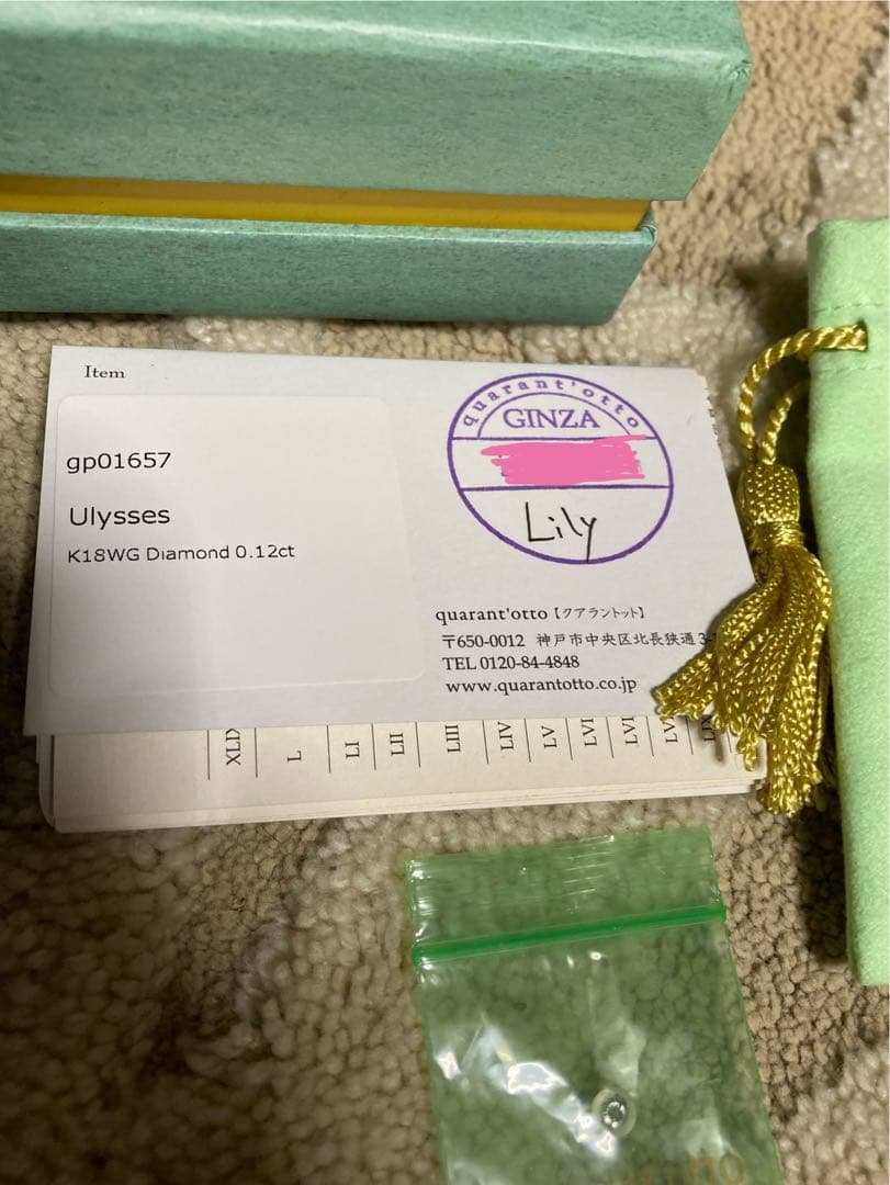クアラントット　Ulysses ユリシス　M ホワイトゴールド　片耳ピアス