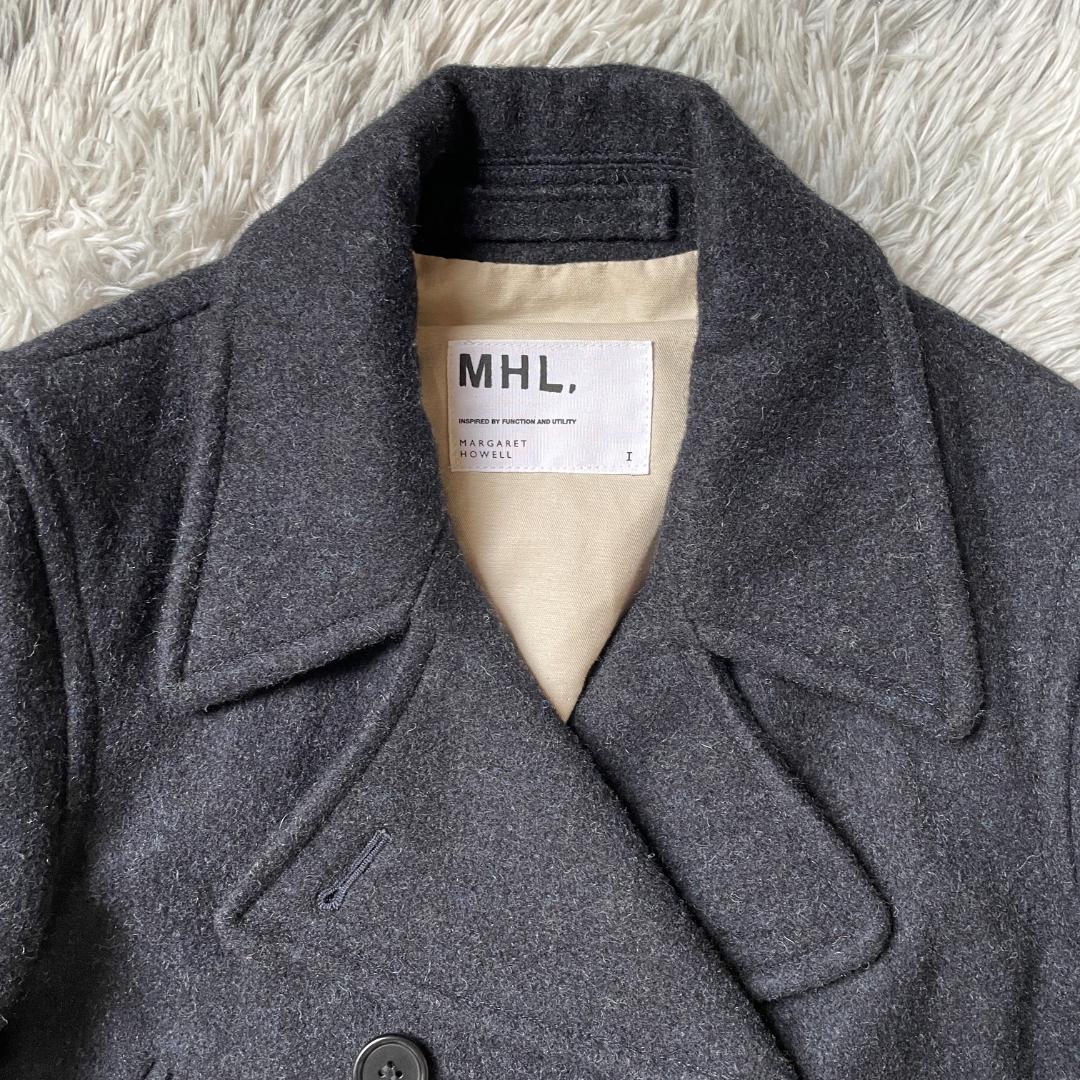 MHL. ウール100% 英国製 Pコート ジャケット ダークグレー レディス1