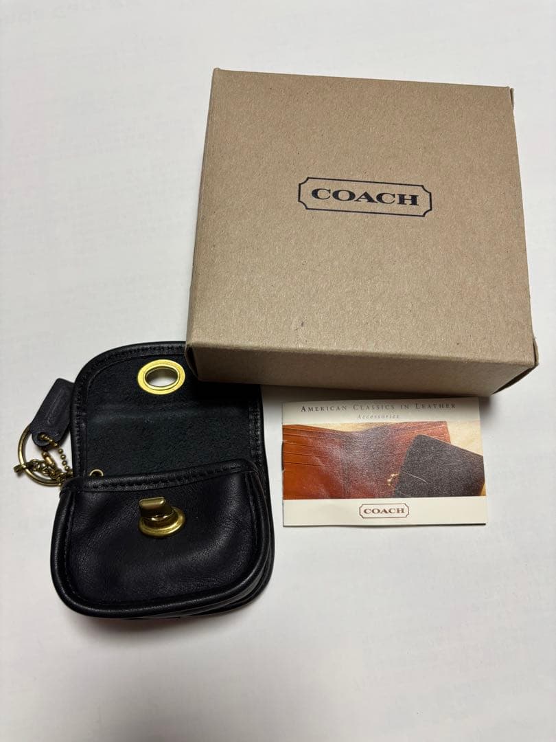 COACH 黒い小銭入れ キーホルダー付き