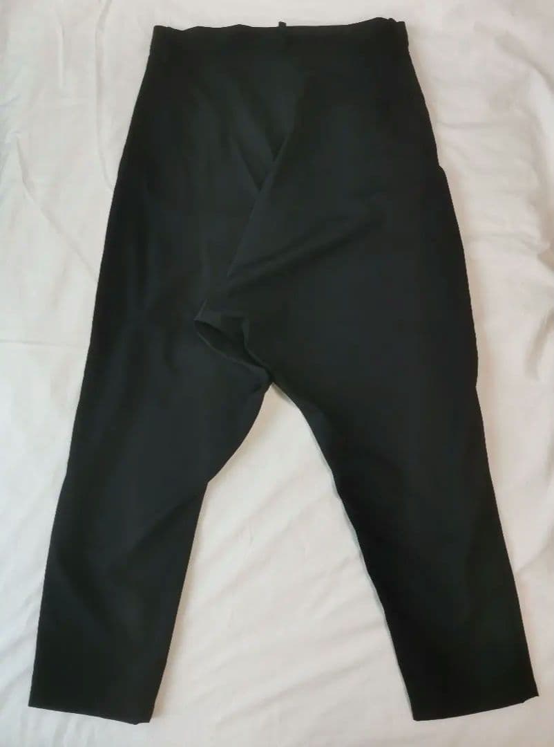 美品 リミフゥ 定番Wギャバサルエルパンツ S ウール ブラック