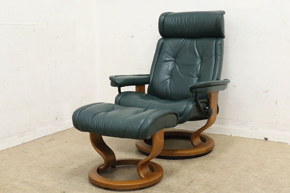 EKORNES エコーネス【プリンス】リクライニングチェア＆オットマン・本革