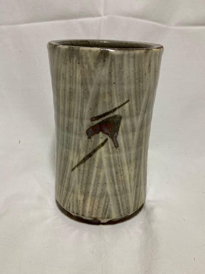 島岡達三　人間国宝　益子焼　刷毛目花入　濱田庄司の弟子　民藝　花瓶
