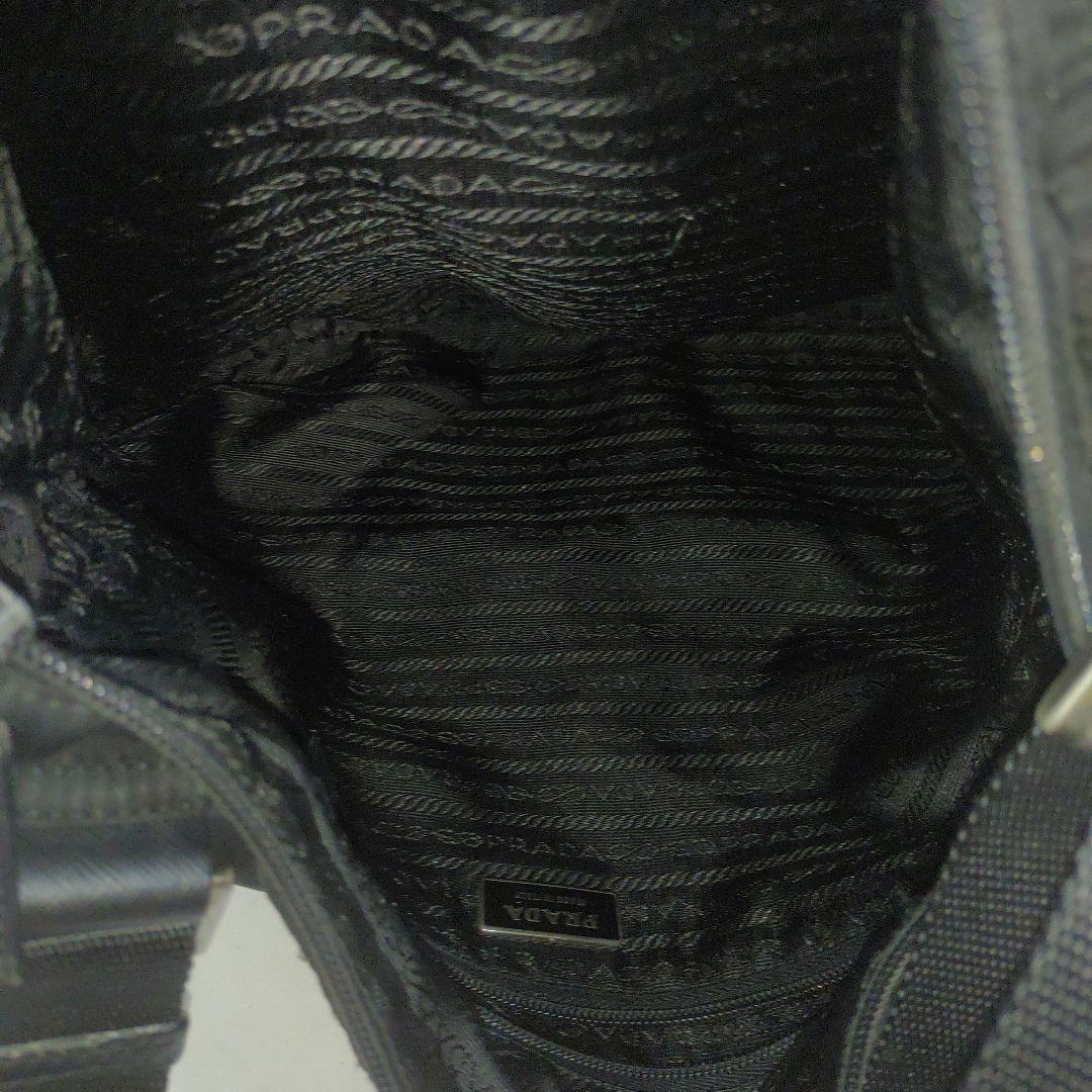 プラダ メッセンジャーバッグ レザー×ナイロン A4可 三角ロゴ ブラック