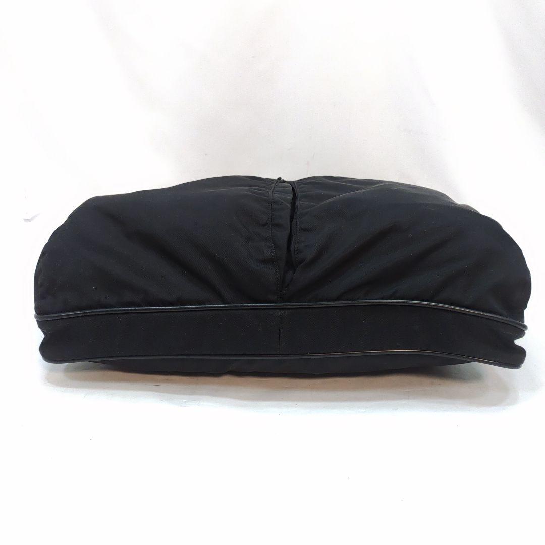 プラダ メッセンジャーバッグ レザー×ナイロン A4可 三角ロゴ ブラック