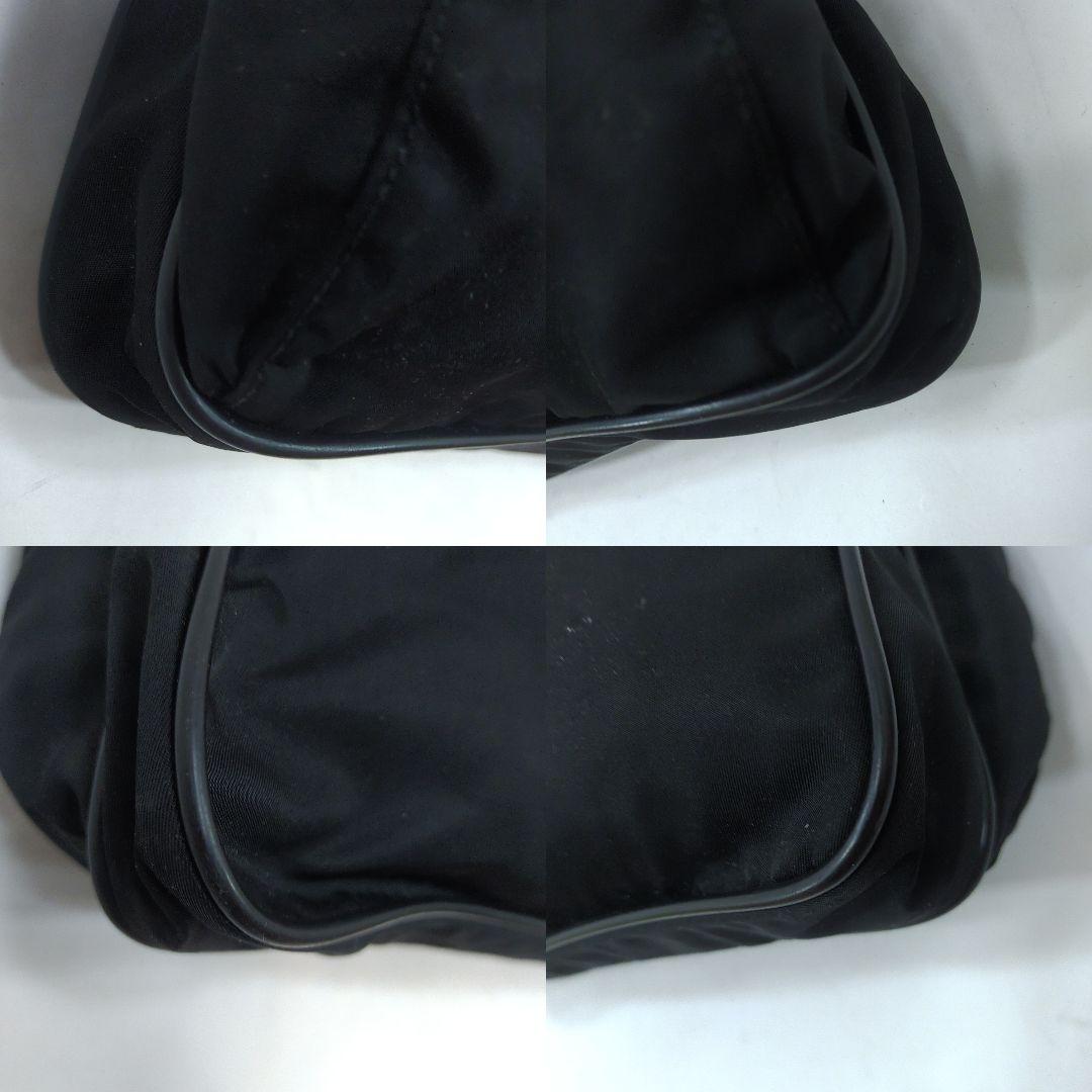 プラダ メッセンジャーバッグ レザー×ナイロン A4可 三角ロゴ ブラック