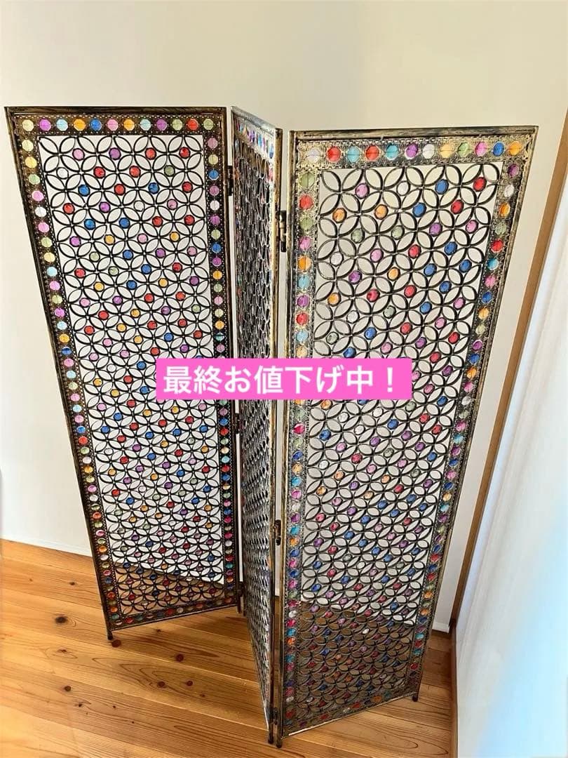 パーテーション　アンティーク　3連