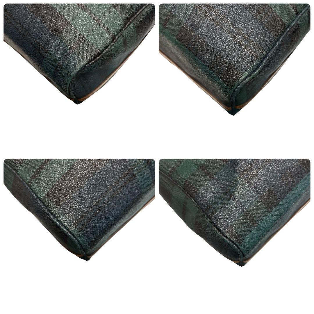 ポロラルフローレン ボストンバッグ チェック柄 PVC レザー 大容量 鞄