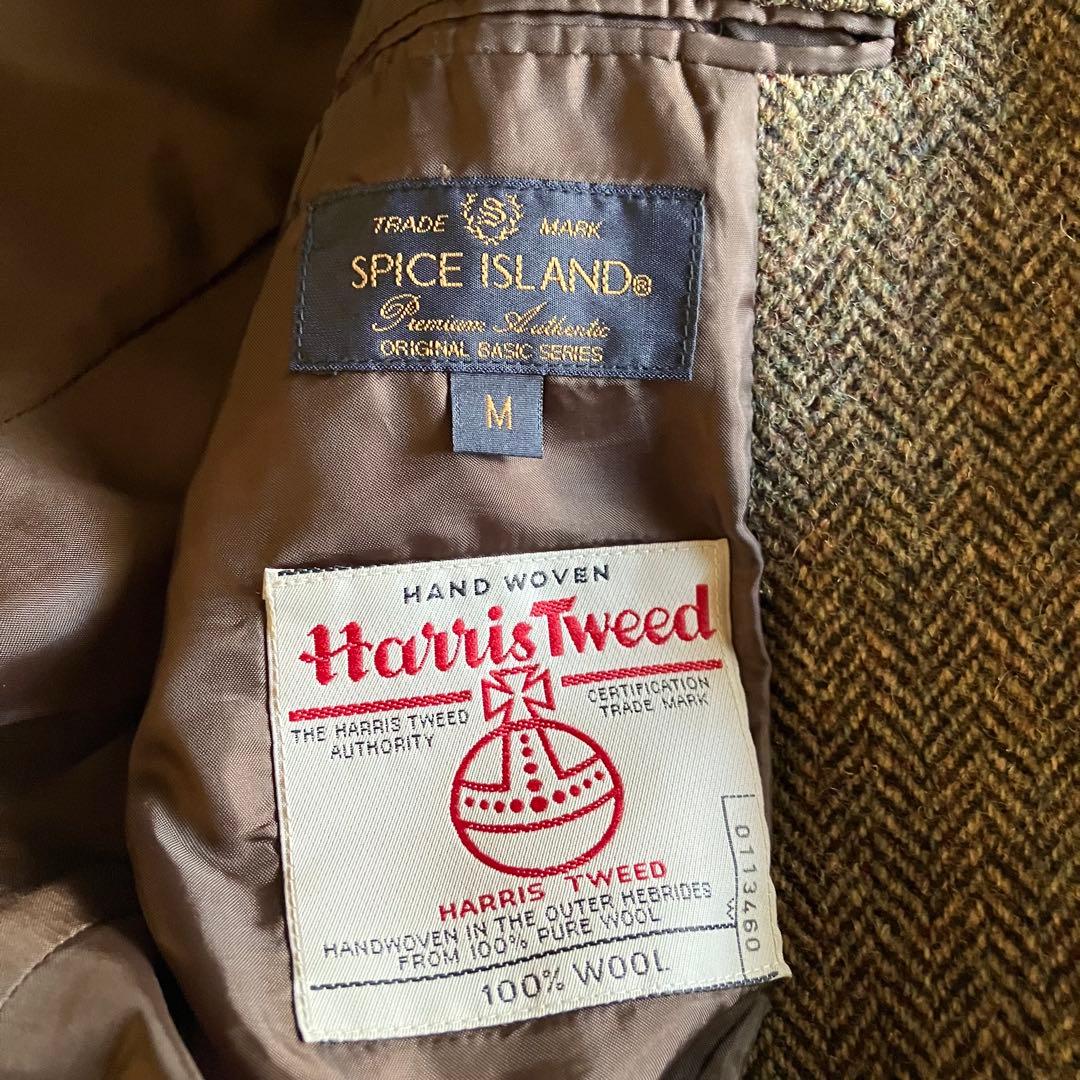 Harris Tweed 厚手ヘリンボーンツイードテーラードジャケット　クルミ釦