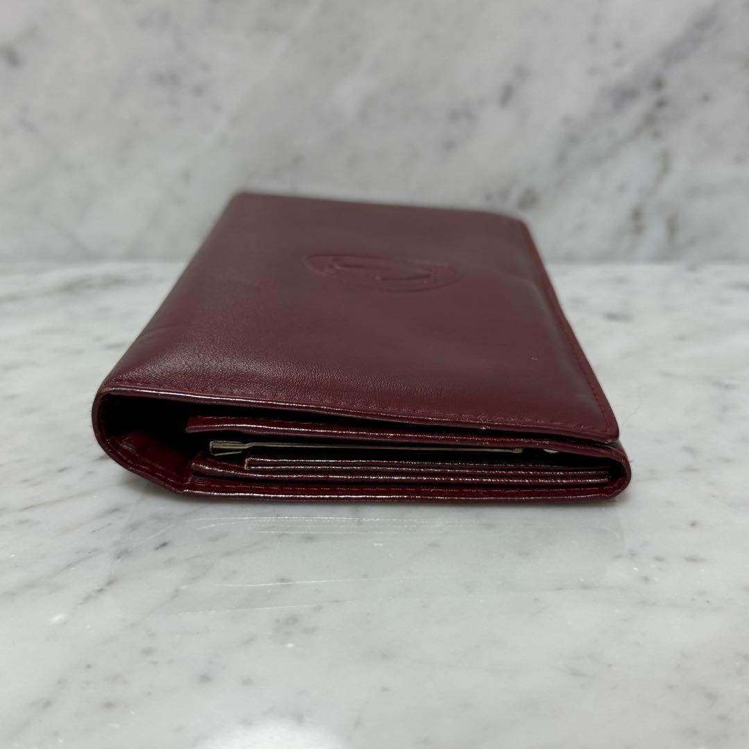 Cartier カルティエ 二つ折り財布 がま口 マストライン 本革 レザー