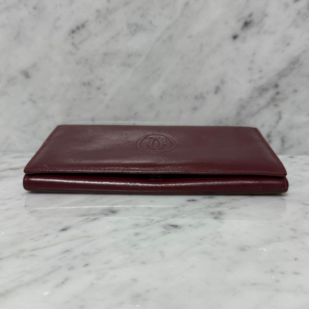 Cartier カルティエ 二つ折り財布 がま口 マストライン 本革 レザー