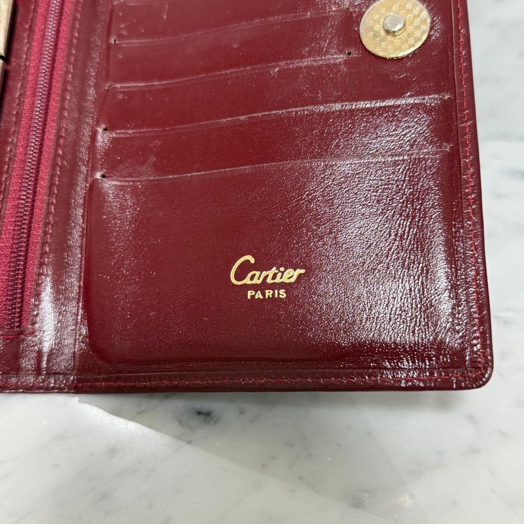 Cartier カルティエ 二つ折り財布 がま口 マストライン 本革 レザー