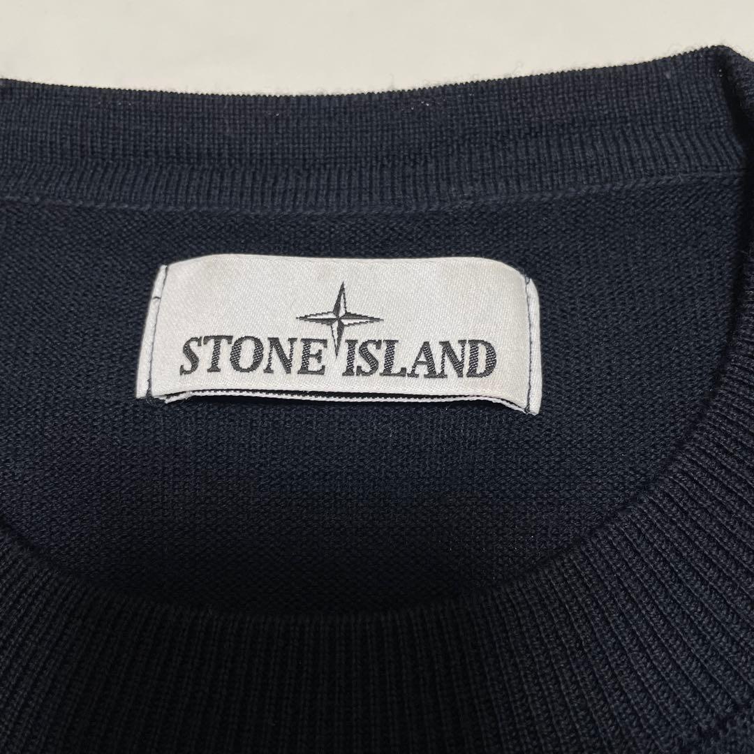 STONE  ウール　クルーネック　セーター　ネイビー　Lサイズ
