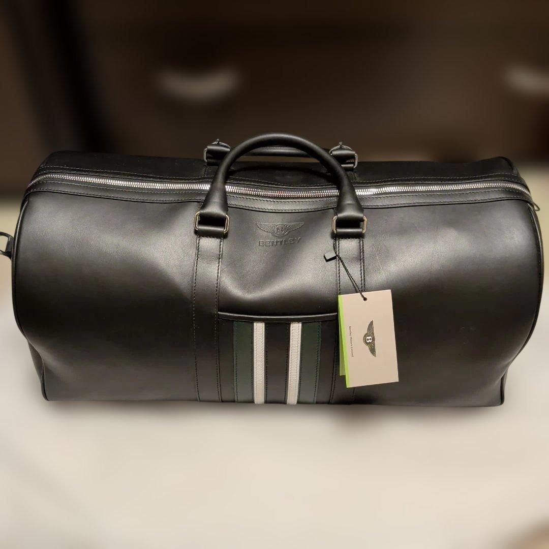 BENTLEY ブラックレザーボストンバッグ