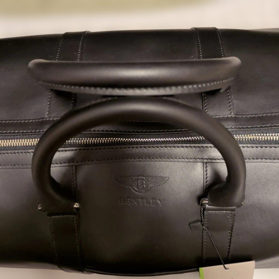 BENTLEY ブラックレザーボストンバッグ