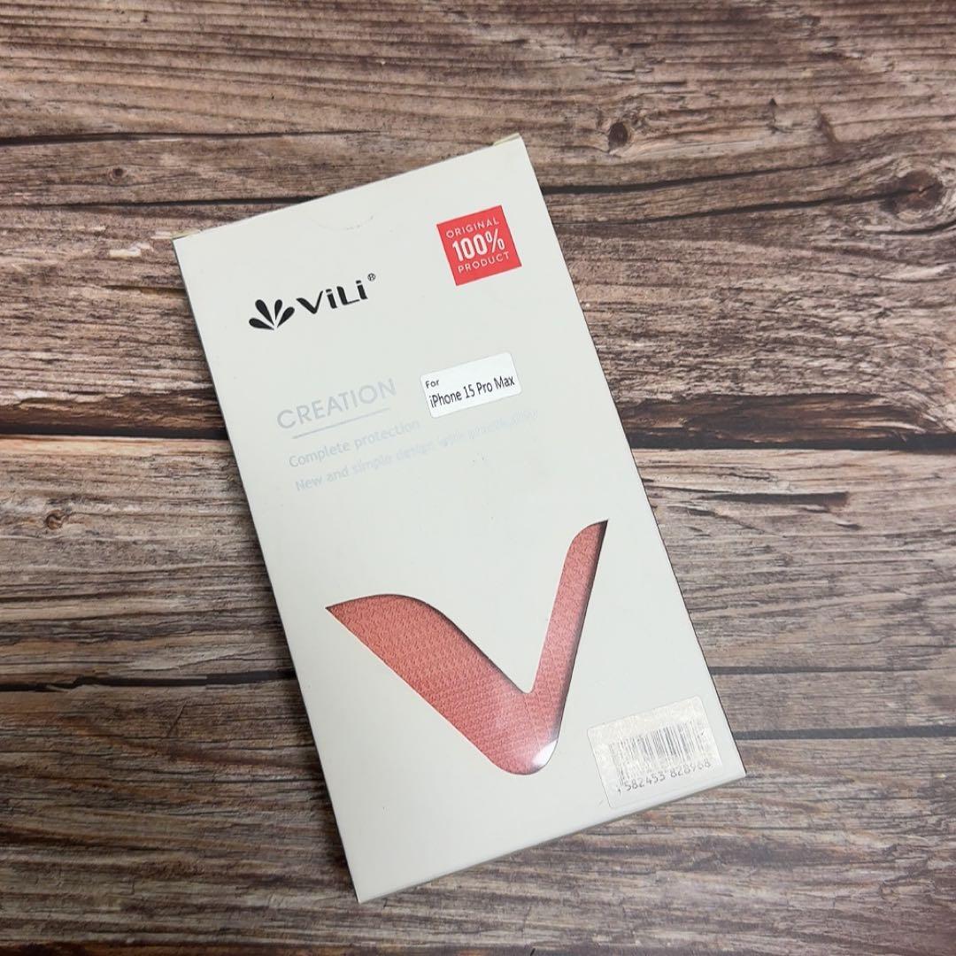 新品未使用iPhone 15 Pro Max 手帳型ケース ピンク古銭カード入れ