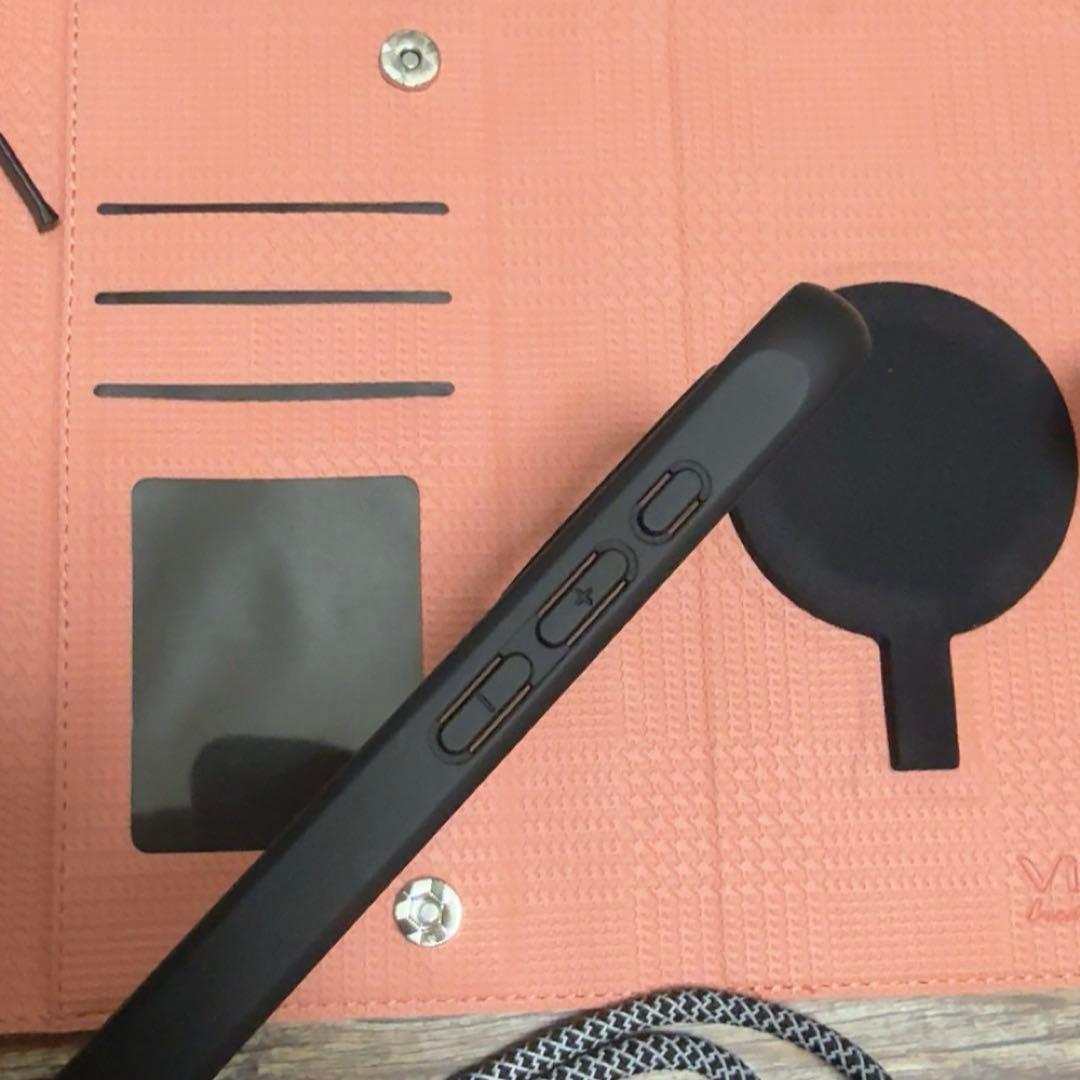 新品未使用iPhone 15 Pro Max 手帳型ケース ピンク古銭カード入れ