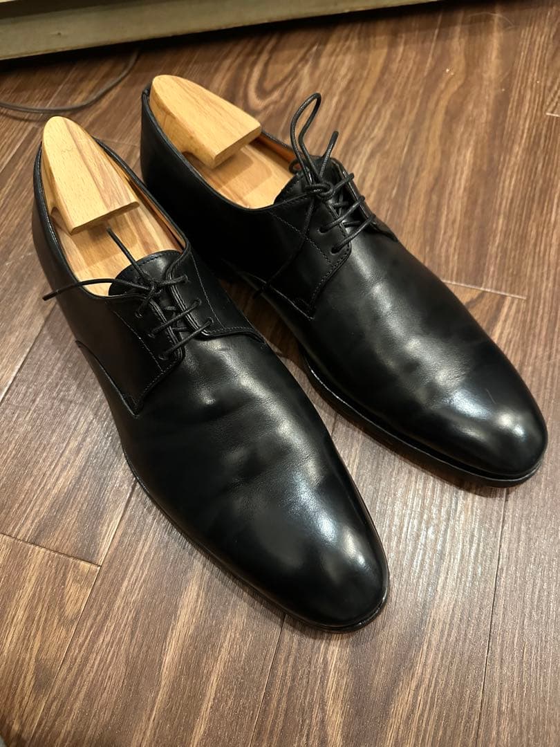 santoni ブラックレザー ドレスシューズ 7ハーフ　サントーニ