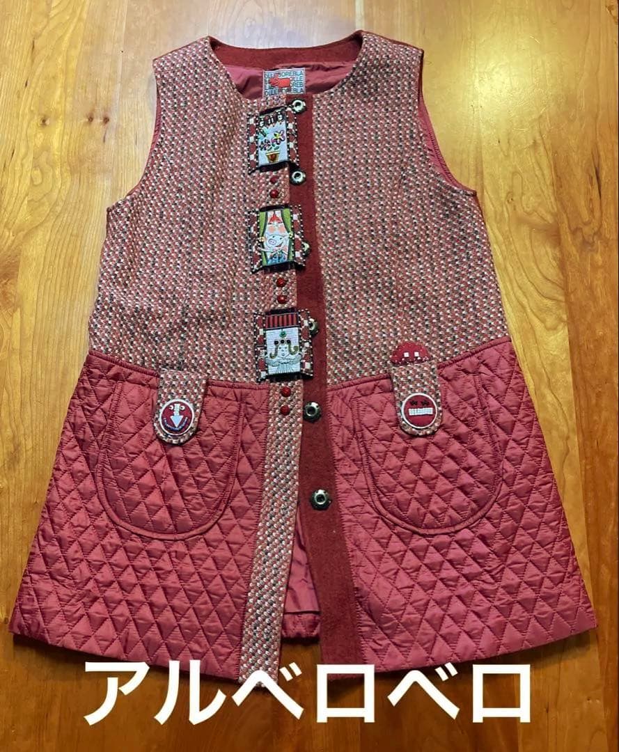 アルベロベロ.ブタさん中綿入りキルティング暖かジレ