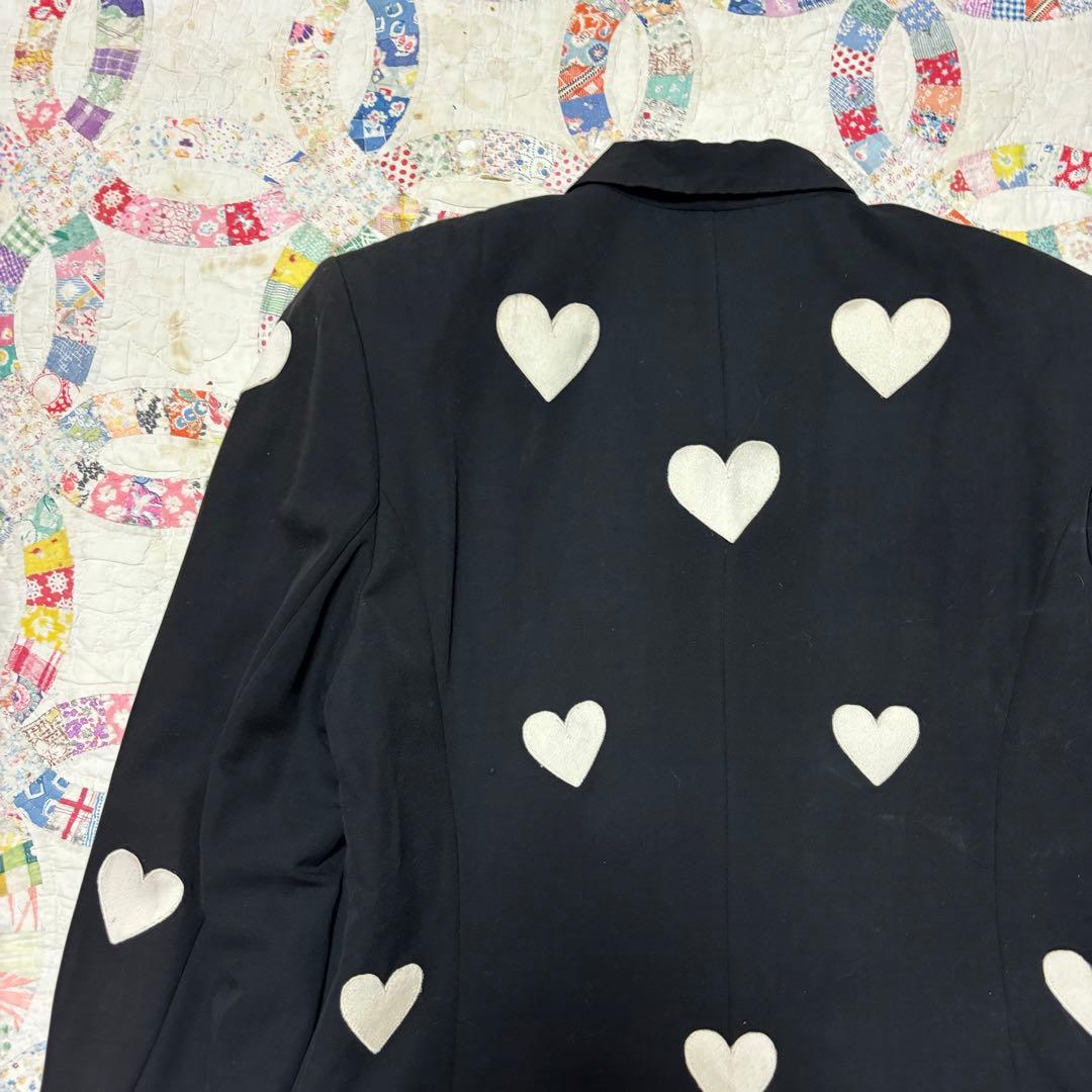 US vintage ハート　パッチ　テーラードジャケット　ポーランド製　古着