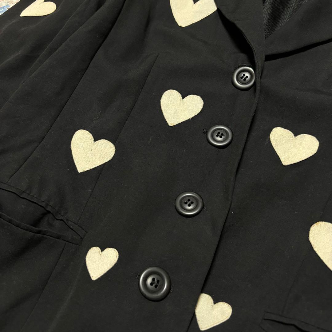 US vintage ハート　パッチ　テーラードジャケット　ポーランド製　古着