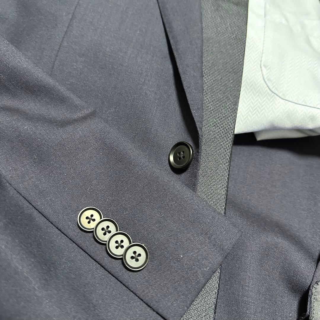 未使用級美品　バーニーズニューヨーク　ネイビースーツ　紺　ウール100% 46