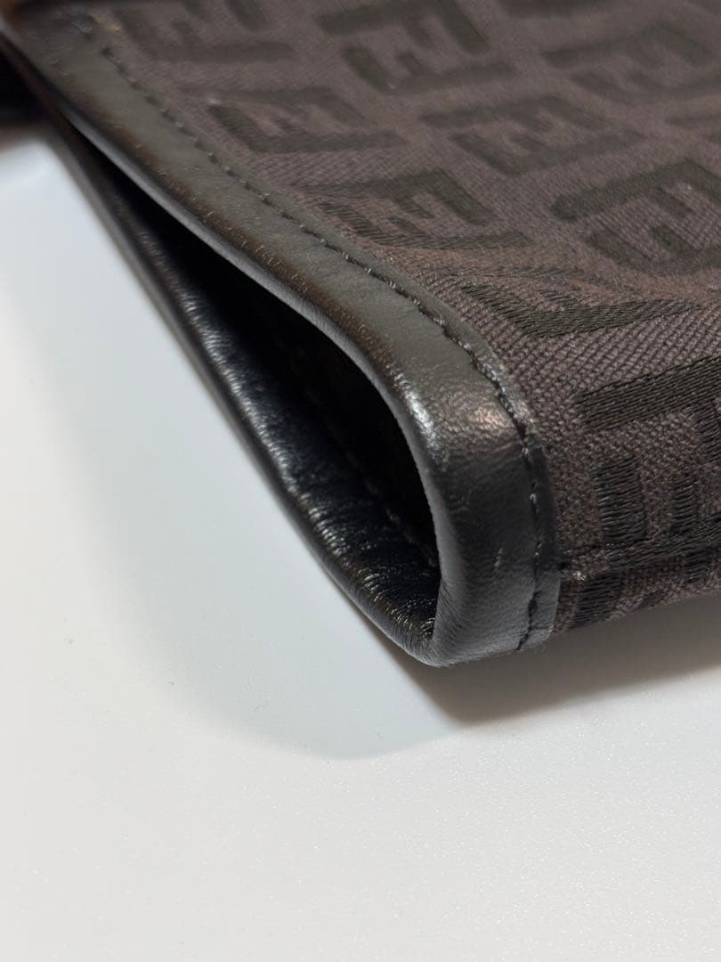 【美品】FENDI ハンドバッグ　ミニトートバッグ ズッカ ブラック