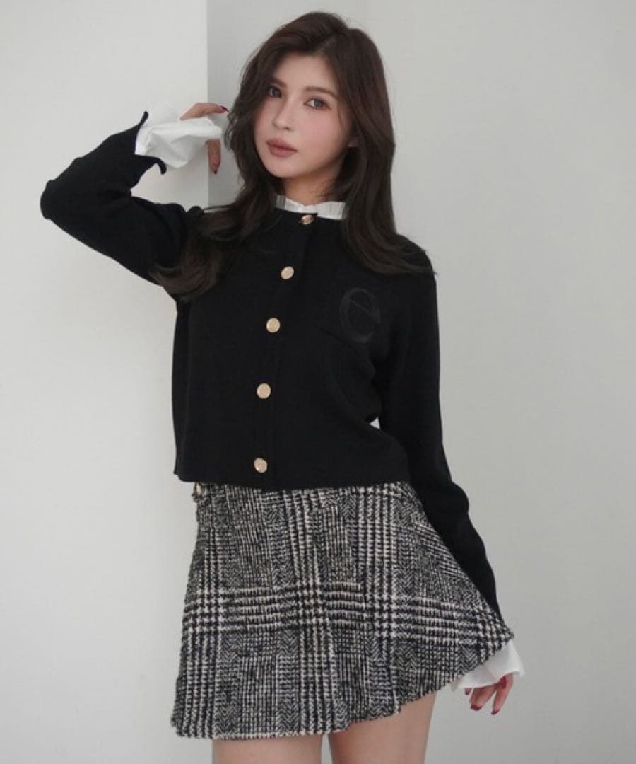 ツイードタックミニスカート