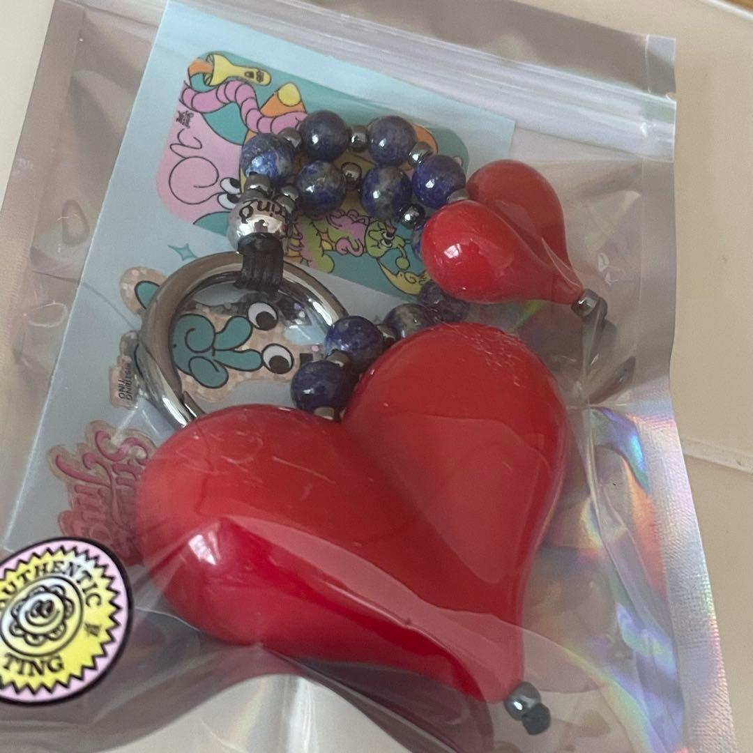 正規品 ストリングティング　バッグチャーム　ラピスラズリ　ハート