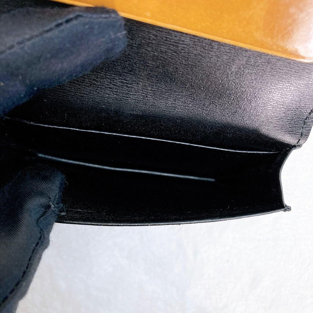 ✨美品✨yuhaku ユハク カードケース 名刺入れ　オレンジ　レザー　ブラック