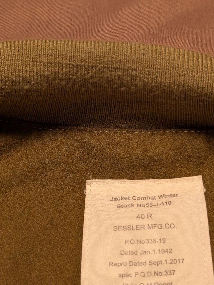 ワッペン付き 後期型 SESSLER タンカース コンバットジャケット 40R