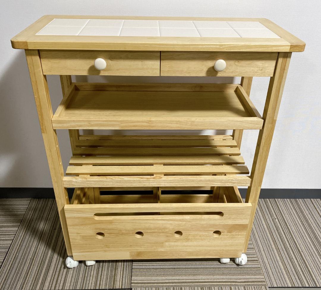 シーチキン タイルトップ キッチンワゴン キャスター付 ㈱ヤマソロ