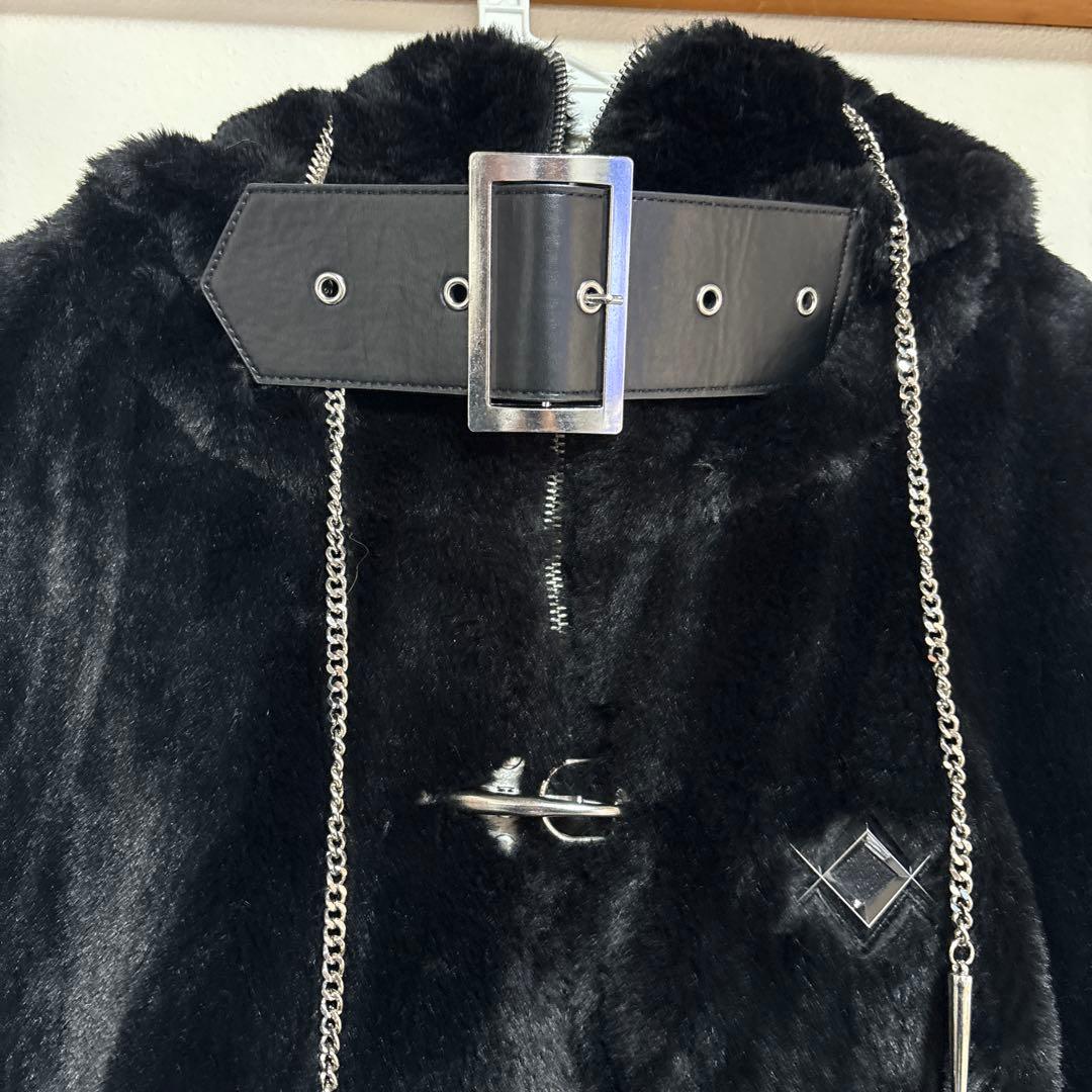 REFLEM ベルト付きハイネックファーパーカー/ファーブルゾン フーディー