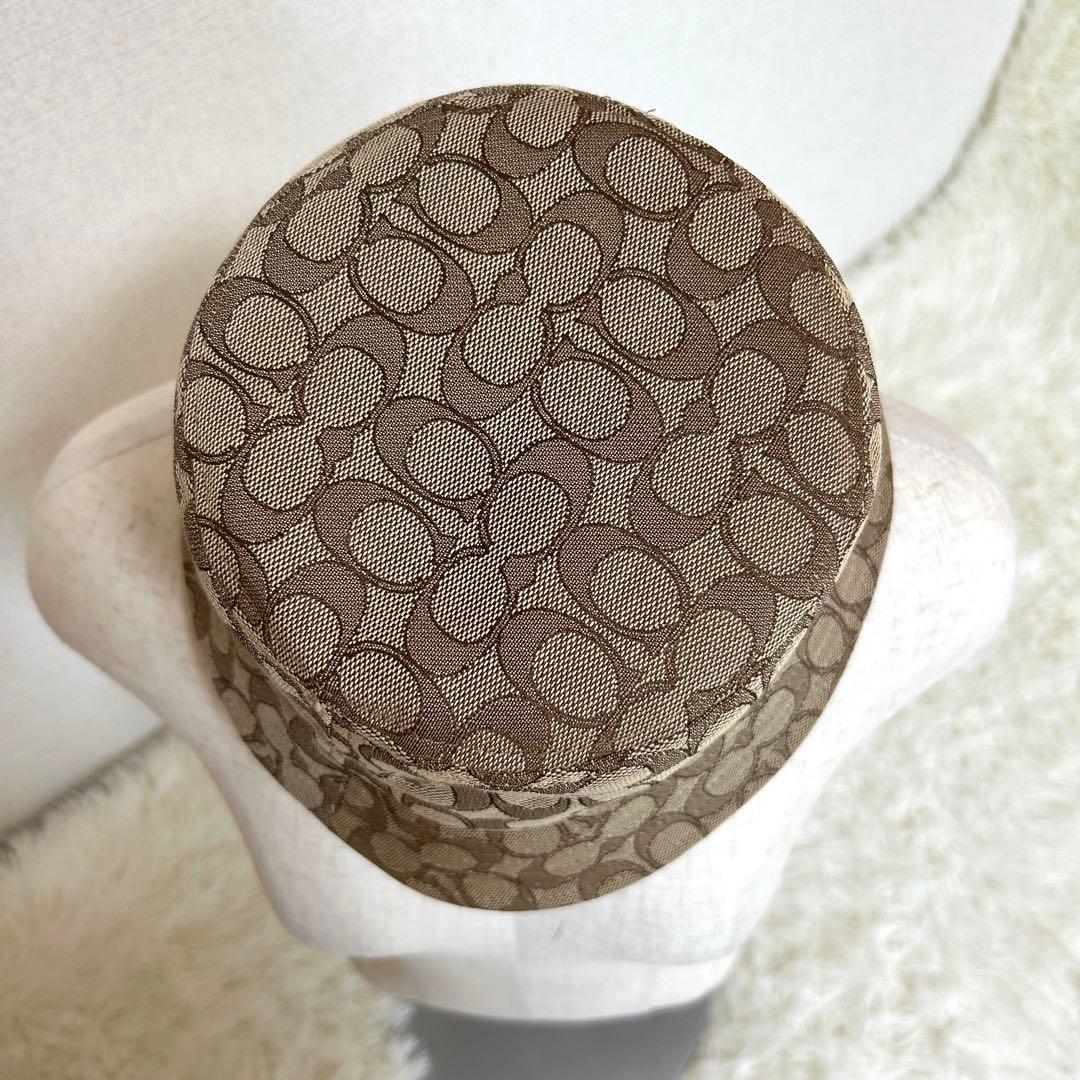 【新品未使用】COACH シグネチャー柄　バケットハット ブラウン　コーチ　帽子