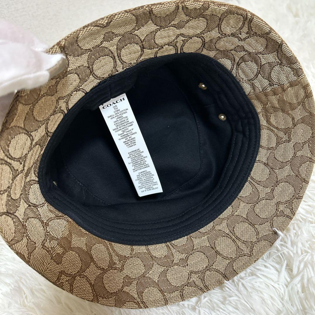 【新品未使用】COACH シグネチャー柄　バケットハット ブラウン　コーチ　帽子