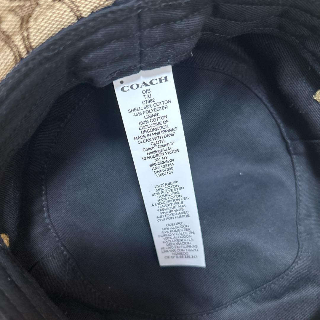 【新品未使用】COACH シグネチャー柄　バケットハット ブラウン　コーチ　帽子